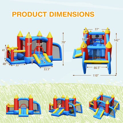 BC6-Inflatable Soccer Goal Ball Pit Bounce House Without Blower - Likeshoppe 