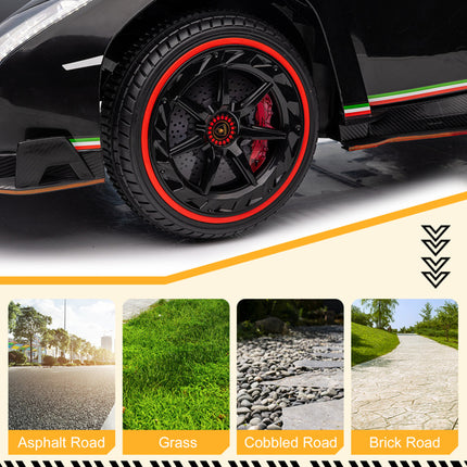 BH15- LEADZM Lamborghini Poison Small Dual Drive 12V 4.5AH with 2.4G Remote Control Sports Car Electric Car Black - Likeshoppe 
