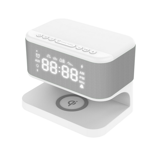 CC13- PocketTunes Harmony Wireless Alarm Clock, Speaker and Sound Machine with Qi Wireless Charging Pad - Likeshoppe 