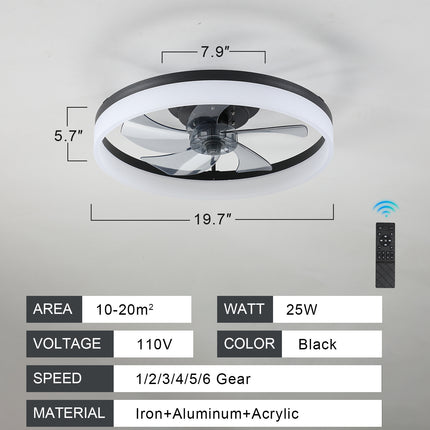 BU15- Ceiling Fan with Lights Dimmable LED - Likeshoppe 