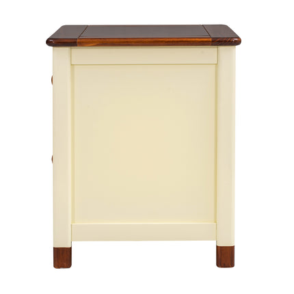 AW5- Wooden Nightstand with Two Drawers for Kids,End Table for Bedroom,Cream+Walnut - Likeshoppe 