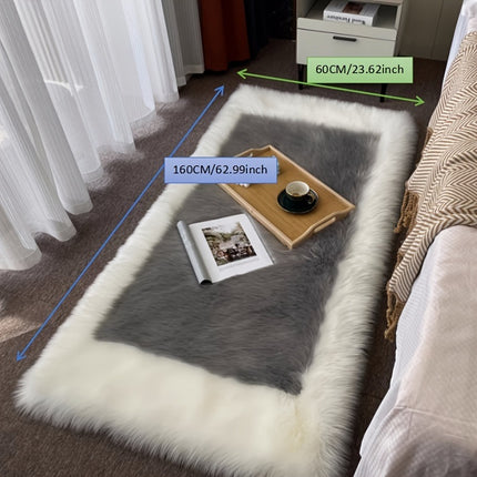 AR3- 1pc, Soft and Fluffy Sheepskin Rug for Bedroom and Living Room - Non-Slip and Machine Washable Carpet for Dormitory and Room Decor