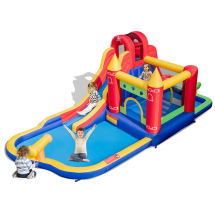 BC12- 9-in-1 Inflatable Bounce Castle with Water Slide and Splash Pool without Blower - Likeshoppe 