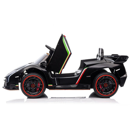 BH15- LEADZM Lamborghini Poison Small Dual Drive 12V 4.5AH with 2.4G Remote Control Sports Car Electric Car Black - Likeshoppe 