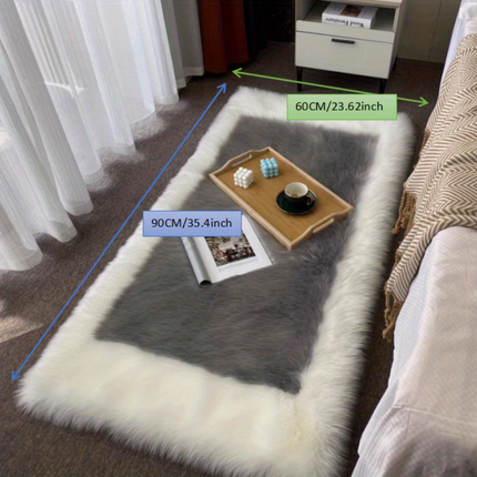 AR3- 1pc, Soft and Fluffy Sheepskin Rug for Bedroom and Living Room - Non-Slip and Machine Washable Carpet for Dormitory and Room Decor