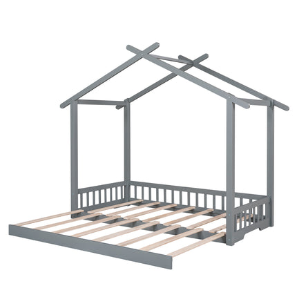 AS7- Extending House Bed, Wooden Daybed, - Likeshoppe 