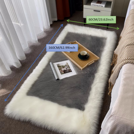 AR3- 1pc, Soft and Fluffy Sheepskin Rug for Bedroom and Living Room - Non-Slip and Machine Washable Carpet for Dormitory and Room Decor