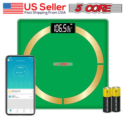BT2- 5 Core Bathroom Scale for Body Weight • Digital Scale with Smart Accurate App sync w Bluetooth • 13 Body Composition Analyzer • Battery Operated Health and Fitness Accessory • 400 lbs - BBS 03 B SG - Likeshoppe 