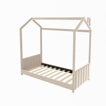 AS15- Twin Size Velvet House Bed Wood Bed - Likeshoppe 