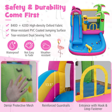 BC15- Inflatable Bounce Castle with Long Water Slide and 735W Blower - Likeshoppe 
