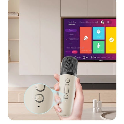 CC4- Karaoke Machine for Kids Adults,Mini Portable Blue-Tooth Karaoke Speaker with 2 Wireless Microphones and Dynamic Lights,Birthday Gift,Home KTV,Outdoor,Travel - Likeshoppe 