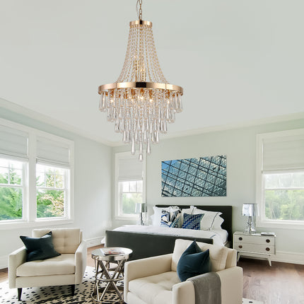 BX2- Gold Crystal Chandeliers,Large Contemporary Luxury Ceiling Lighting for Living Room Dining Room Bedroom Hallway - Likeshoppe 