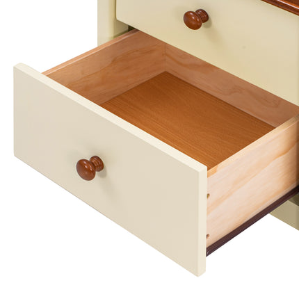 AW5- Wooden Nightstand with Two Drawers for Kids,End Table for Bedroom,Cream+Walnut - Likeshoppe 