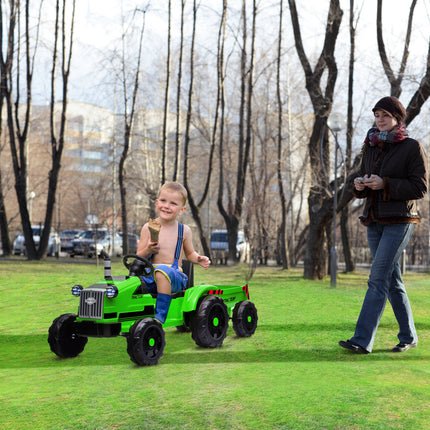 BH19- Toy Tractor with Trailer,3-Gear-Shift Ground Loader Ride On with LED Lights - Likeshoppe 