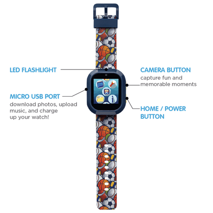 CB13- iTech Jr Kids Boys Soccer Ball Smartwatch and LED Bluetooth Speaker - Likeshoppe 