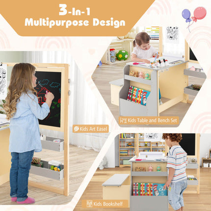 BM2- Kids Art Center Wooden Table Bench Set - Likeshoppe 