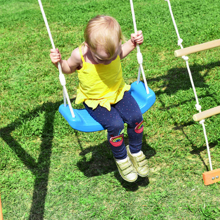 AZ3- Wooden Swing Set with Slide;  Outdoor Playset Backyard Activity Playground Climb Swing Outdoor Play Structure for Toddlers;  Ready to Assemble Wooden Swing-N-Slide Set Kids Climbers - Likeshoppe 
