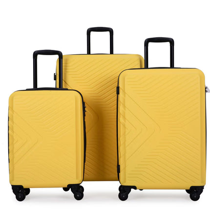 CA1- 3 Piece Luggage Sets ABS Lightweight Suitcase with Two Hooks;  Spinner Wheels;  TSA Lock;  (20/24/28)