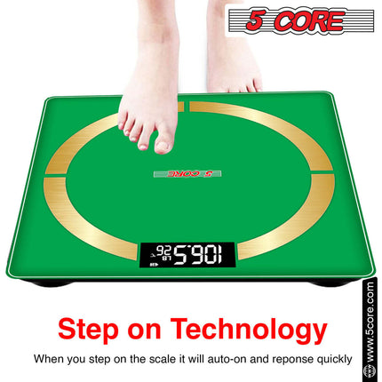 BT2- 5 Core Bathroom Scale for Body Weight • Digital Scale with Smart Accurate App sync w Bluetooth • 13 Body Composition Analyzer • Battery Operated Health and Fitness Accessory • 400 lbs - BBS 03 B SG - Likeshoppe 