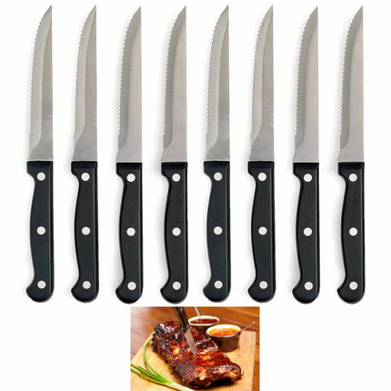 BN5- 8 Professional Steakhouse Knife Set Steak Knives Kitchen Cutlery Tool Serrated - Likeshoppe 