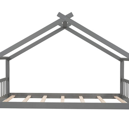 AS10- Twin Size House Bed Wood Bed - Likeshoppe 