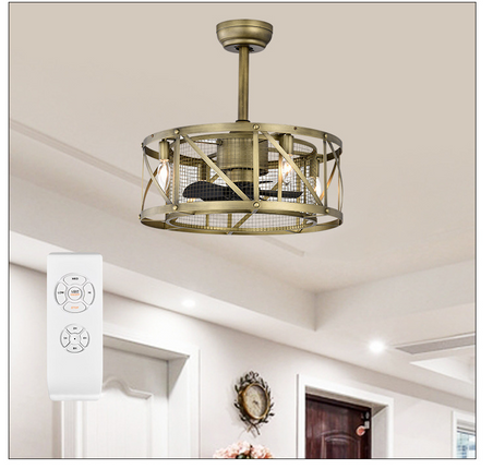 BU10- 20'' Small size ceiling fan with kit ; 5 ABS blades Antique brown decorate ceiling fan light with Remote control - Likeshoppe 