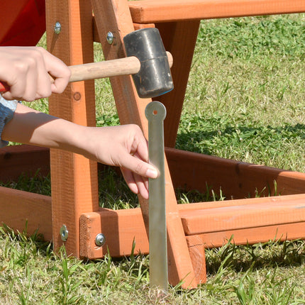 AZ3- Wooden Swing Set with Slide;  Outdoor Playset Backyard Activity Playground Climb Swing Outdoor Play Structure for Toddlers;  Ready to Assemble Wooden Swing-N-Slide Set Kids Climbers - Likeshoppe 