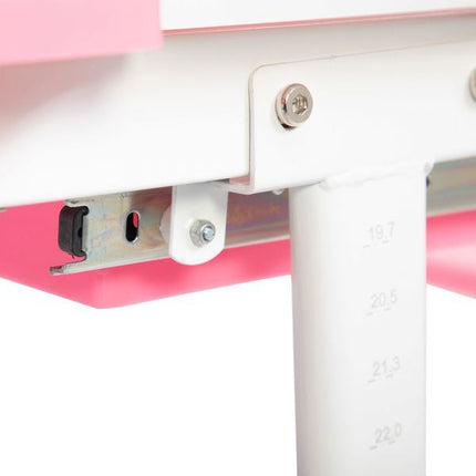 AV6- Kids Desks, Height Adjustable Children Desk and Chair Set,Childs School Student Sturdy Table,Bookstand Pink XH - Likeshoppe 
