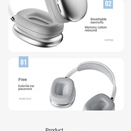 CD3- New  P9 Pro  Max Wireless Bluetooth Headphones HiFi Stereo Noise Cancelling Waterproof Mic Pods Over Ear Sports - Likeshoppe 