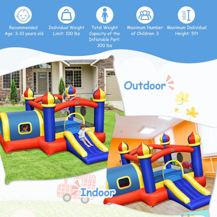 BC1-Inflatable Castle Kids Bounce House with Slide Jumping - Likeshoppe 