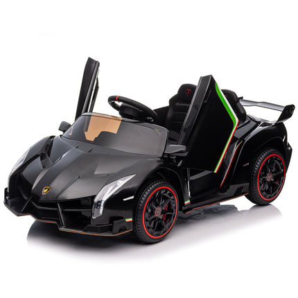 BH15- LEADZM Lamborghini Poison Small Dual Drive 12V 4.5AH with 2.4G Remote Control Sports Car Electric Car Black - Likeshoppe 
