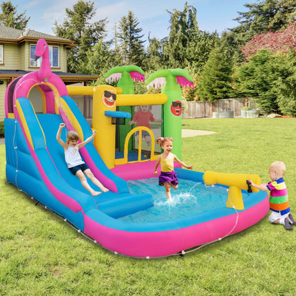 BC15- Inflatable Bounce Castle with Long Water Slide and 735W Blower - Likeshoppe 
