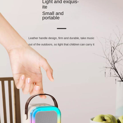 CC4- Karaoke Machine for Kids Adults,Mini Portable Blue-Tooth Karaoke Speaker with 2 Wireless Microphones and Dynamic Lights,Birthday Gift,Home KTV,Outdoor,Travel - Likeshoppe 