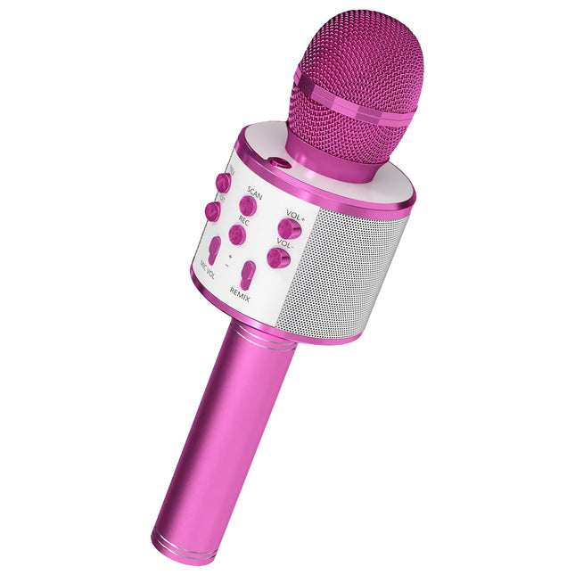 CC21- 5 Core Karaoke Wireless Microphones Bluetooth • w Stereo Mic Speaker • Portable Recording Microfono Inalambrico • SD Card & USB • Gifts Music Toys for Kids and Adults All Age- WM SPK PINK - Likeshoppe 