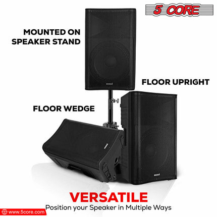 CC8- 5 Core Powered PA Speaker • 1500W Peak Portable Active Powered DJ Audio System • w Bluetooth 5.1 • SD USB AUX MIC FM RCA Input • 2 Wireless UHF Microphone • Remote- ACTIVE DJ 12 2-MIC - Likeshoppe 