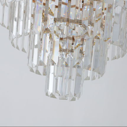 BX1- Gold Crystal Chandeliers,5-Tier Round Semi Flush Mount Chandelier Light Fixture,Large Contemporary Luxury Ceiling Lighting for Living Room Dining Room Bedroom Hallway - Likeshoppe 