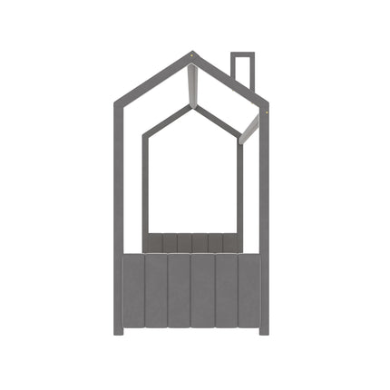 AS15- Twin Size Velvet House Bed Wood Bed - Likeshoppe 