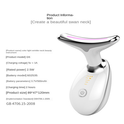 CE4- Red-Light-Therapy-for-Face and Neck, Red Light Therapy Wand, 3 Color Led Face Neck Massager for Skin Tightening, Face Lift, Wrinkle Removal, White - Likeshoppe 