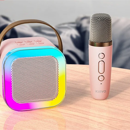 CC4- Karaoke Machine for Kids Adults,Mini Portable Blue-Tooth Karaoke Speaker with 2 Wireless Microphones and Dynamic Lights,Birthday Gift,Home KTV,Outdoor,Travel - Likeshoppe 