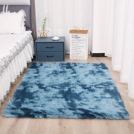 AR6- 1pc, High Pile Tie-Dyed Shaggy Rug for Living Room and Bedroom - Fire Retardant, Machine Washable, Anti-Skid, Faux Fur, Plush Carpet - Perfect for Nursery Decor