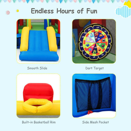 BC17- Inflatable Bounce House Kids Slide Jumping Castle without Blower - Likeshoppe 