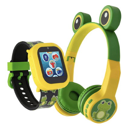 CB18- iTech Jr Kids Boys Frog Smartwatch with On Ear Light up Bluetooth Headphones - Likeshoppe 