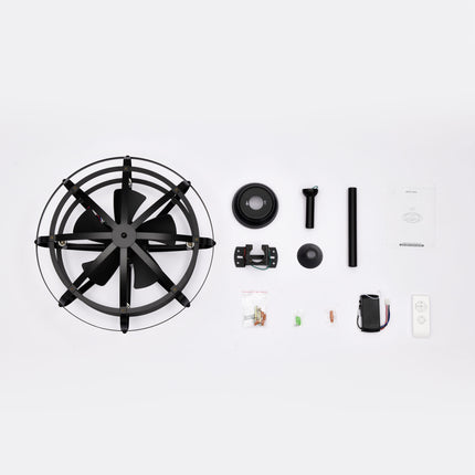 BU17- Hot Sell Industrial Ceiling Fan Light Kit for Living Room Bedroom Kitchen and Bladeless Caged Ceiling Fan with Lights - Likeshoppe 