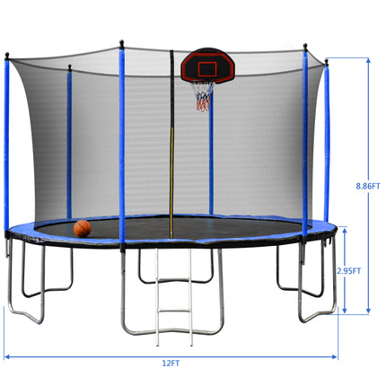 BA32- 12ft blue trampoline 2023 - Likeshoppe 