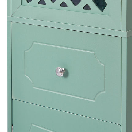 AN2- Tall Bathroom Cabinet;  Freestanding Storage Cabinet with Drawer and Doors;  MDF Board;  Acrylic Door;  Adjustable Shelf - Likeshoppe 