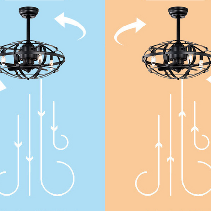 BU17- Hot Sell Industrial Ceiling Fan Light Kit for Living Room Bedroom Kitchen and Bladeless Caged Ceiling Fan with Lights - Likeshoppe 