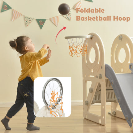 BB22- Kids Swing-N-Slide with Bus Play Structure; Freestanding Bus Toy with Slide&Swing for Toddlers; Bus Slide Set with Basketball Hoop - Likeshoppe 
