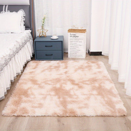 AR6- 1pc, High Pile Tie-Dyed Shaggy Rug for Living Room and Bedroom - Fire Retardant, Machine Washable, Anti-Skid, Faux Fur, Plush Carpet - Perfect for Nursery Decor
