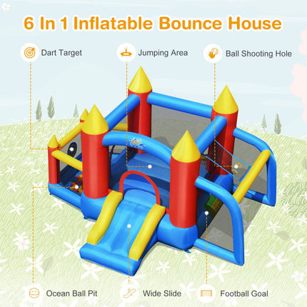 BC6-Inflatable Soccer Goal Ball Pit Bounce House Without Blower - Likeshoppe 