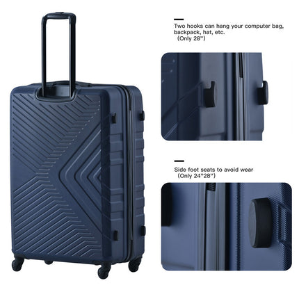 CA1- 3 Piece Luggage Sets ABS Lightweight Suitcase with Two Hooks;  Spinner Wheels;  TSA Lock;  (20/24/28)